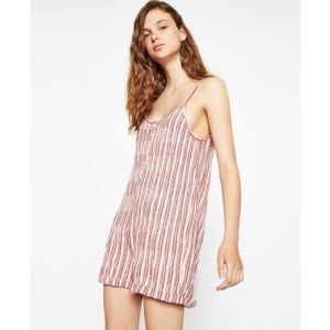 Zara Textured Striped Beach Romper S